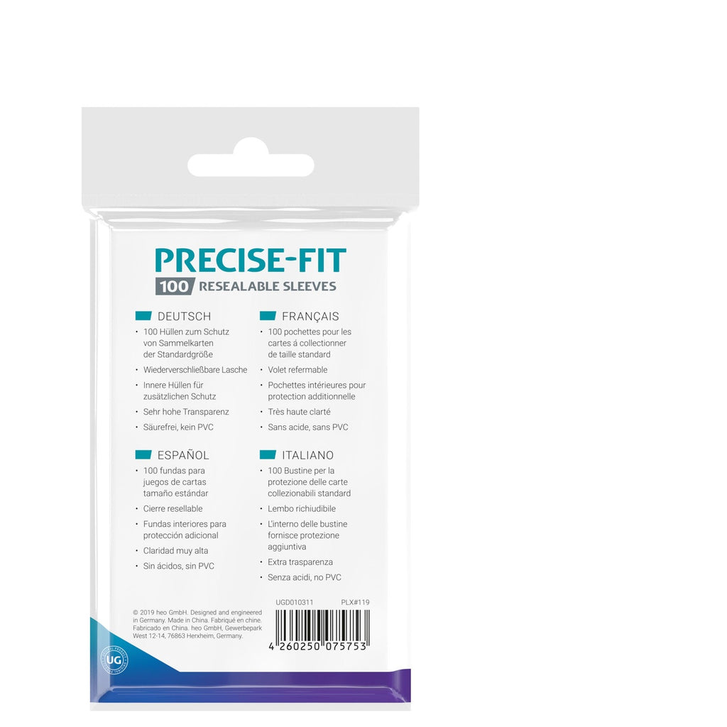 Product image Ultimate Guard Precise-Fit Sleeves Standard Size (100) - Resealable