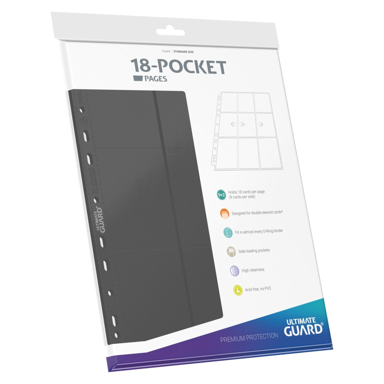 Product image Ultimate Guard 18-Pocket Pages Side-Loading (10) - Grey