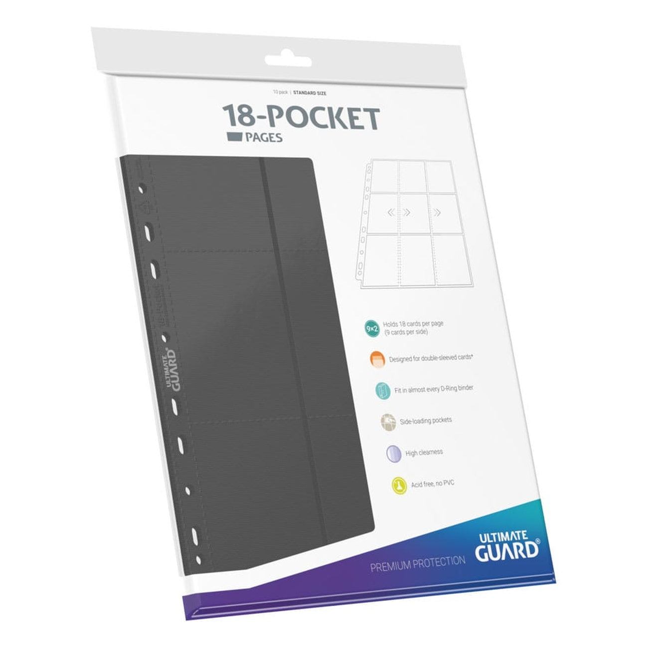 Product image Ultimate Guard 18-Pocket Pages Side-Loading (10) - Grey