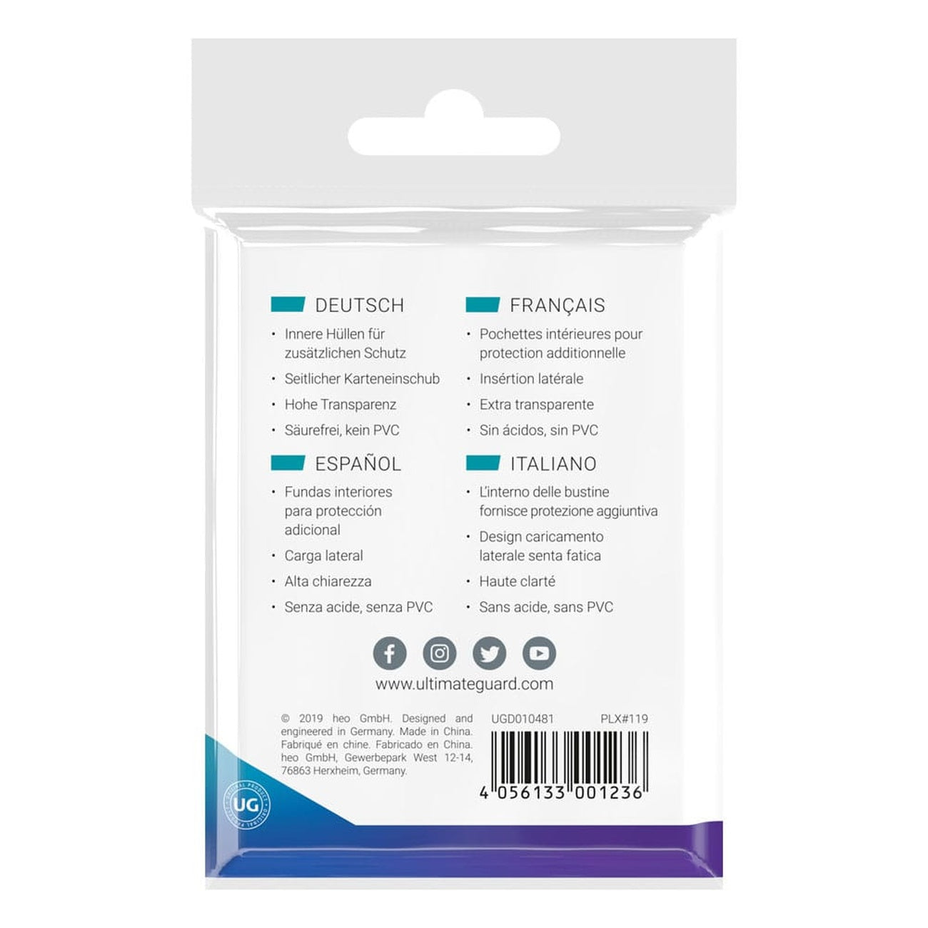 Product image Ultimate Guard Precise-Fit Sleeves Japanese Size (100) - Side-Loading