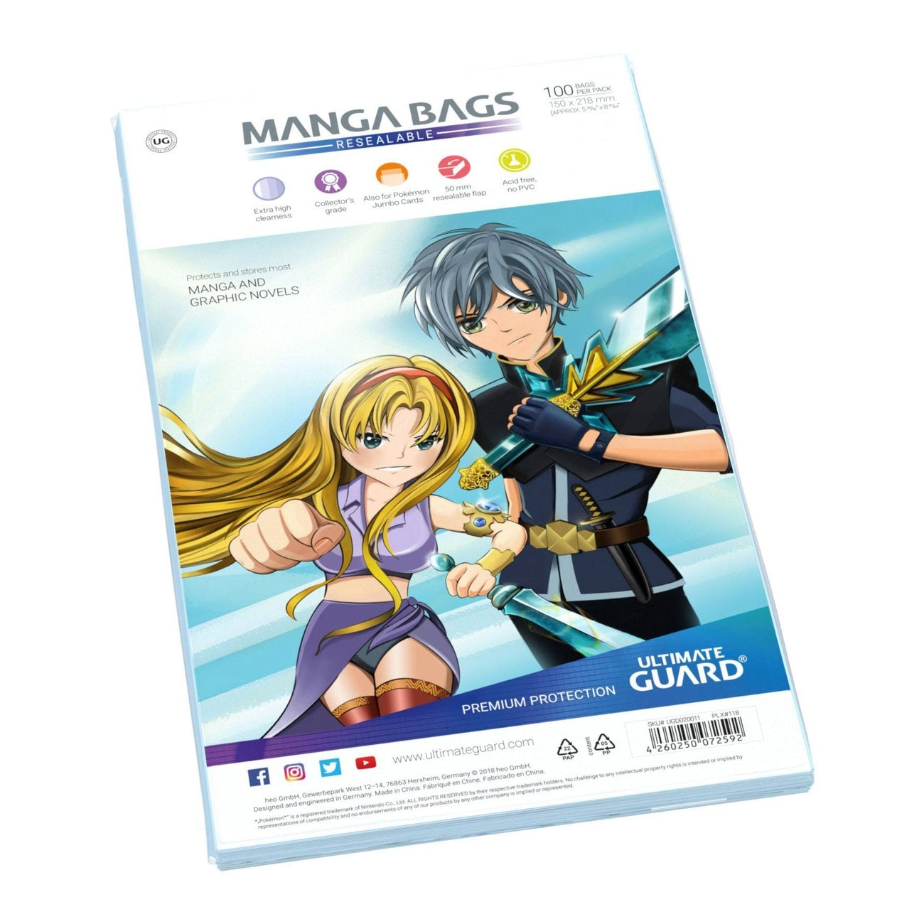 Product image Ultimate Guard Manga Bags Resealable (100)