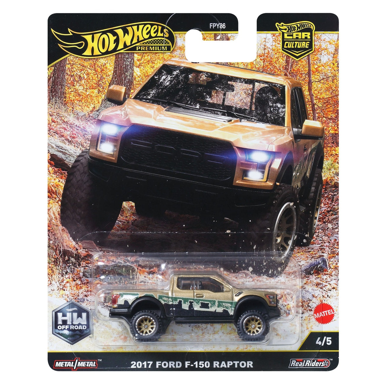 Product image Hot Wheels Premium Car Culture Diecast Model Car 1/64 2017 Ford F-150 Raptor