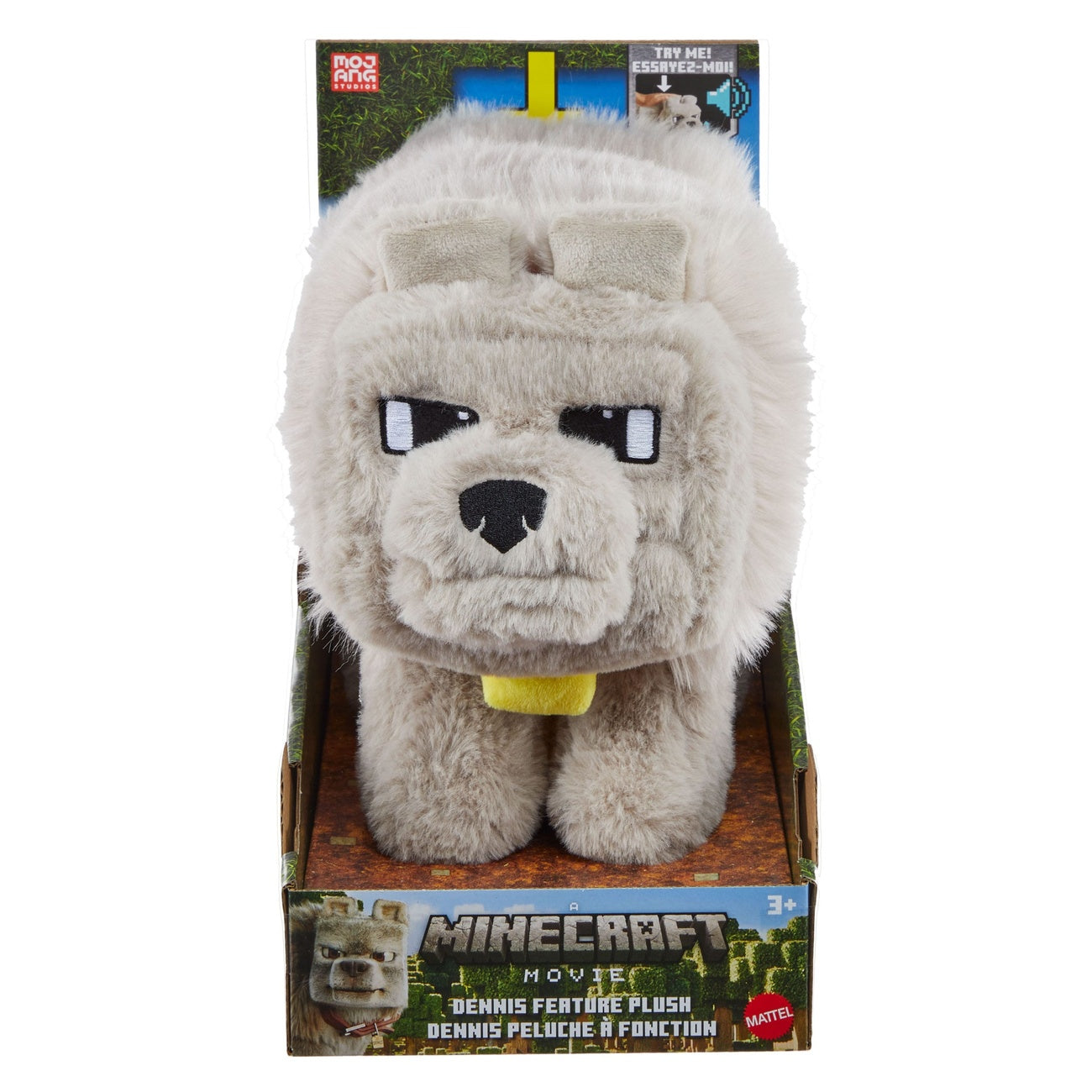 Product image A Minecraft Movie Plush Figure with Sound Dennis the Wolf 20 cm