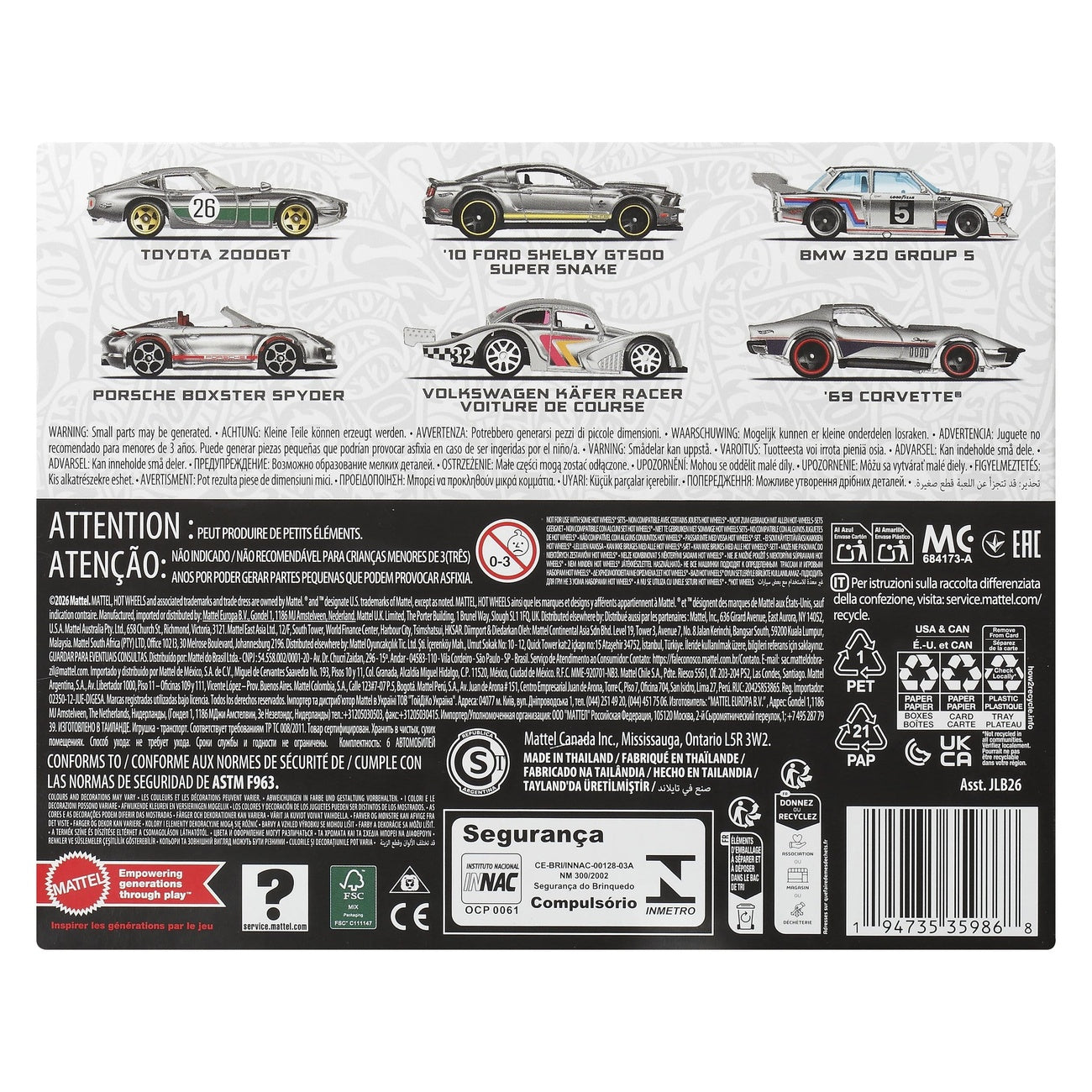 Product image Hot Wheels Silver Series Die-Cast Vehicles 6-Pack 1/64 ZAMAC
