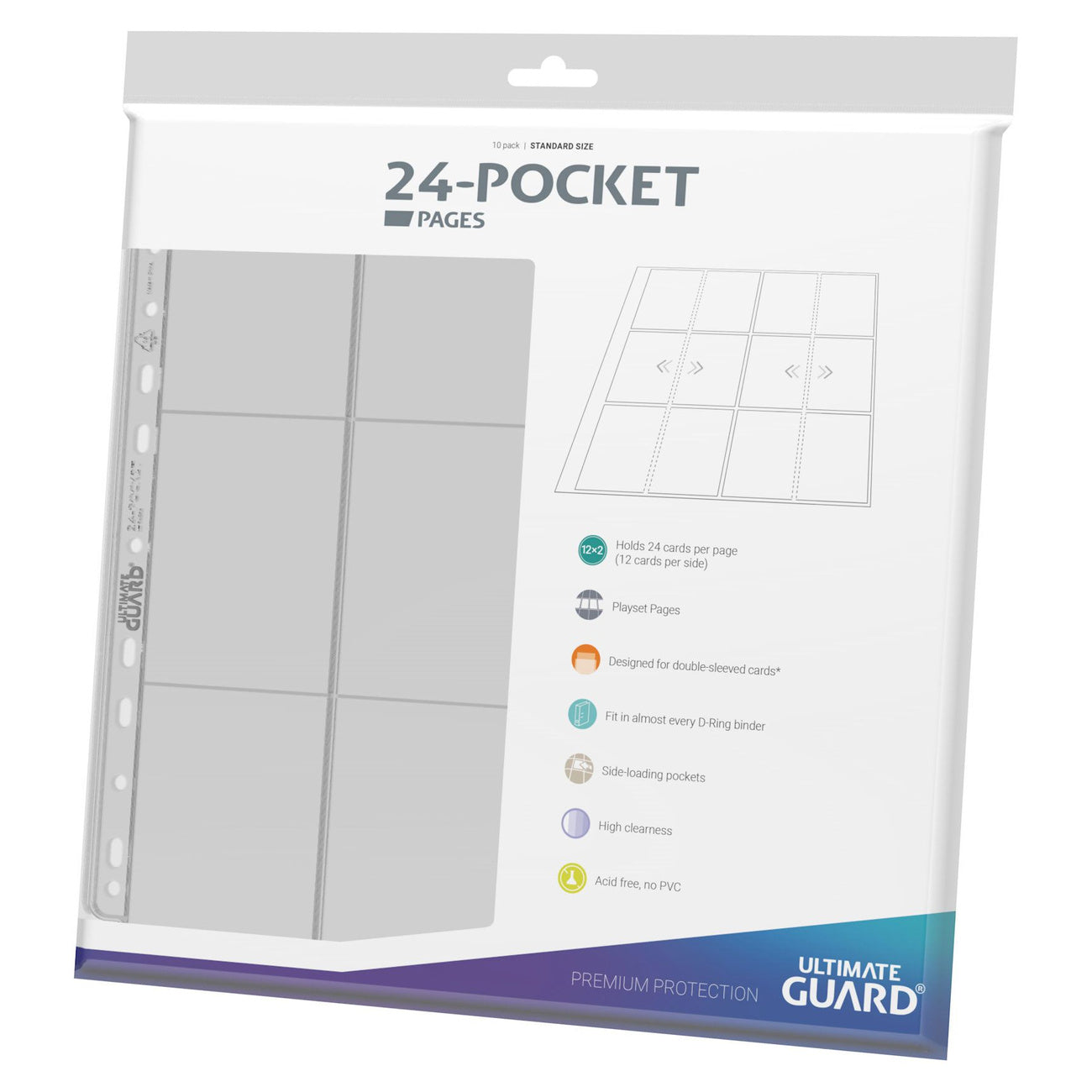 Product image Ultimate Guard 24-Pocket QuadRow Pages Side-Loading (10) - Transparent