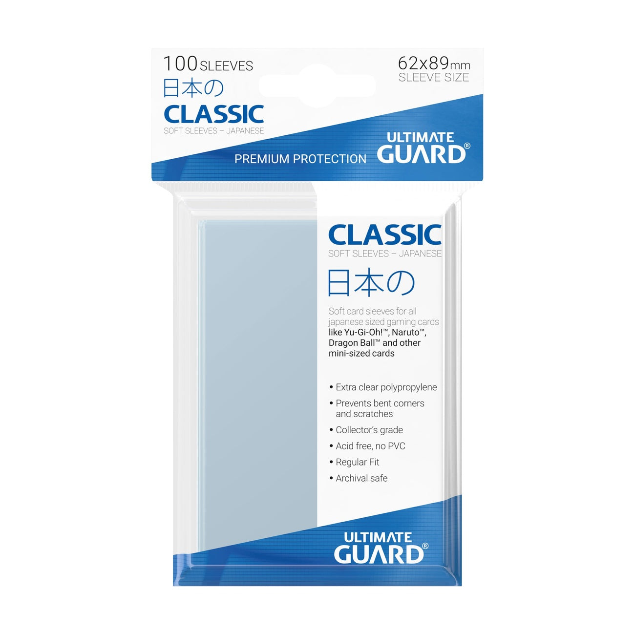 Product image Ultimate Guard Classic Sleeves Japanese Size (100)