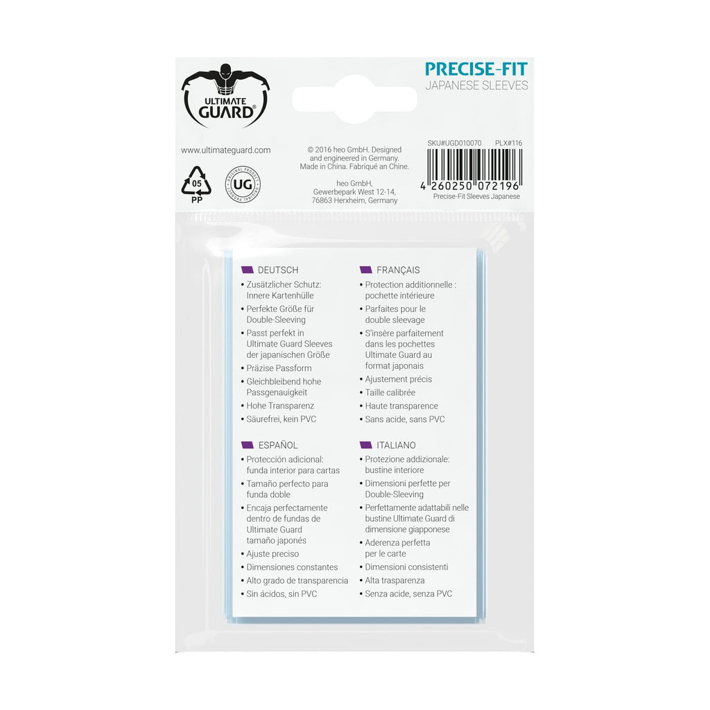 Product image Ultimate Guard Precise-Fit Sleeves Japanese Size (100)