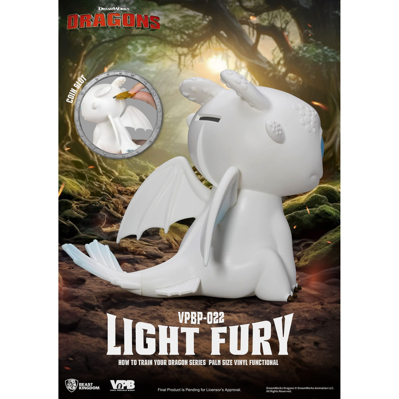 Product image How to Train Your Dragon Piggy Vinyl Money Box Light Fury 12 cm