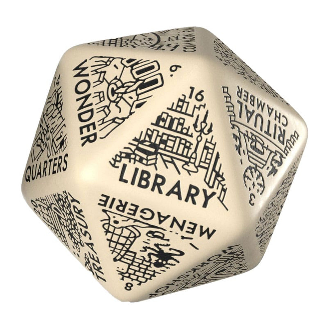 Product image Viridian Dice Jumbo Die Dungeon Room Generator D20 Beige