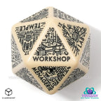 Product image Viridian Dice Jumbo Die Dungeon Room Generator D20 Beige