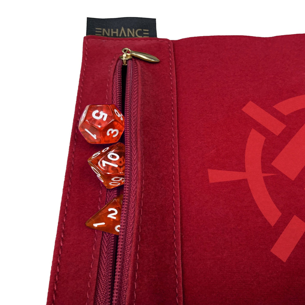 Product image Enhance Tabletop Roll on a Scroll Dice Bag with Dice Red