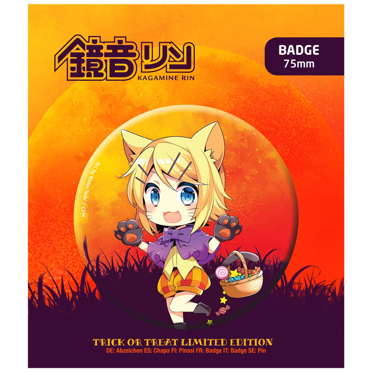 Product image Hatsune Miku Pin Badge Halloween Limited Edition Kagamine Rin