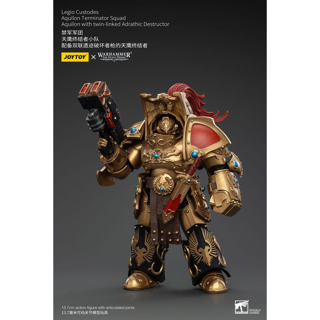 Product image Warhammer The Horus Heresy Action Figure 1/18 Legio Custodes Aquilon Terminator Squad Aquilon with Twin-Linked Adrathic Destructor