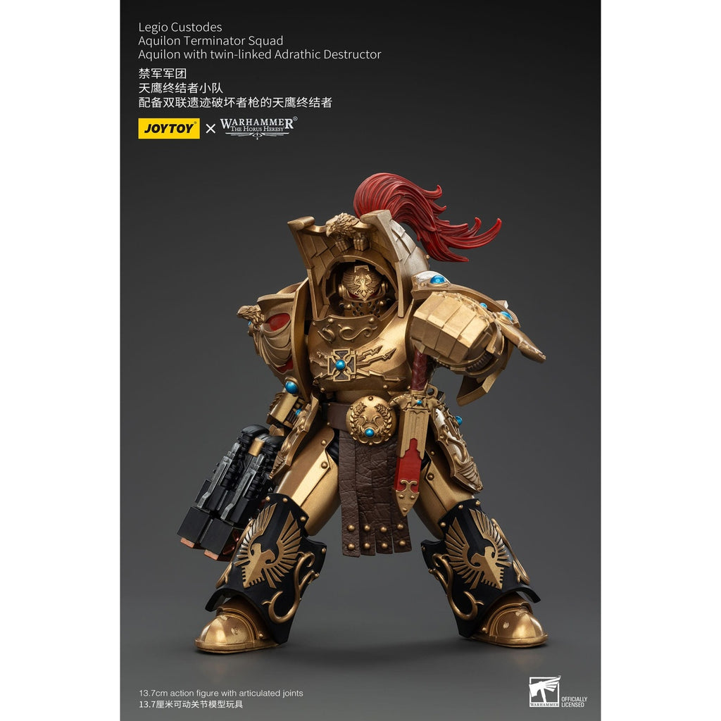 Product image Warhammer The Horus Heresy Action Figure 1/18 Legio Custodes Aquilon Terminator Squad Aquilon with Twin-Linked Adrathic Destructor