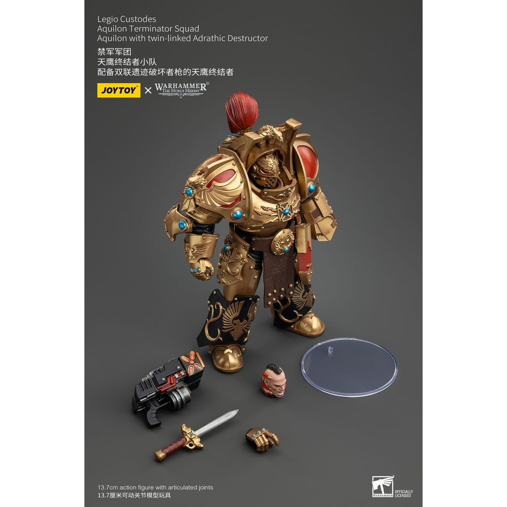 Product image Warhammer The Horus Heresy Action Figure 1/18 Legio Custodes Aquilon Terminator Squad Aquilon with Twin-Linked Adrathic Destructor