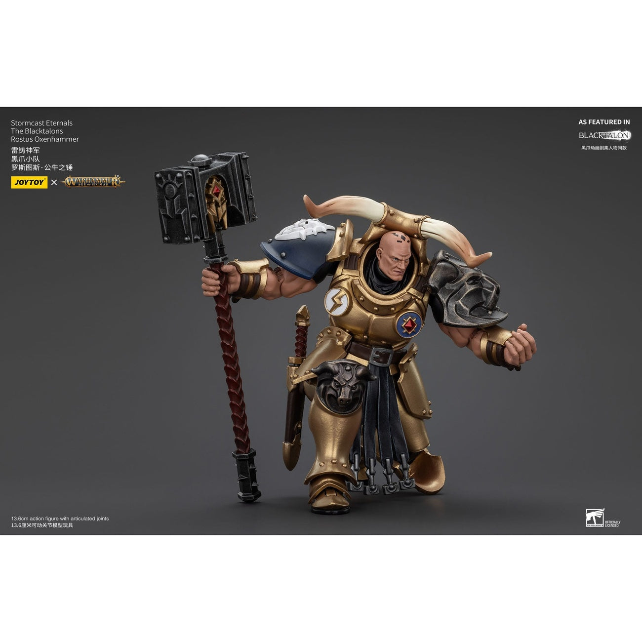 Product image Warhammer Age of Sigmar Action Figure Stormcast Eternals The Blacktalons Rostus Oxen Hammer 20 cm
