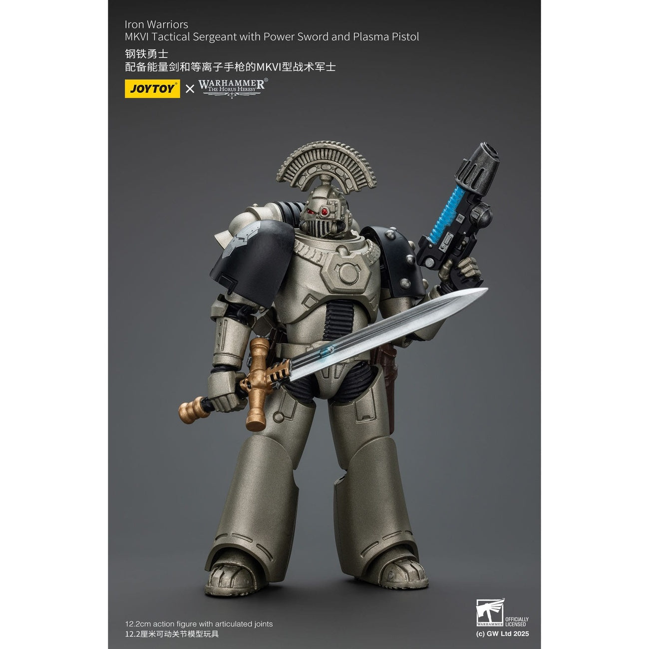 Product image Warhammer The Horus Heresy Action Figure 1/18 Iron Warriors MKVI Tactical Sergeant with Power Sword and Plasma Pistol 12 cm