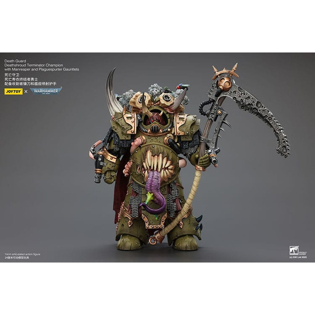 Product image Warhammer 40K Action Figure 1/18 Death Guard Deathshroud Terminator Champion with Manreaper and Plaguespurter Gauntlets 14 cm