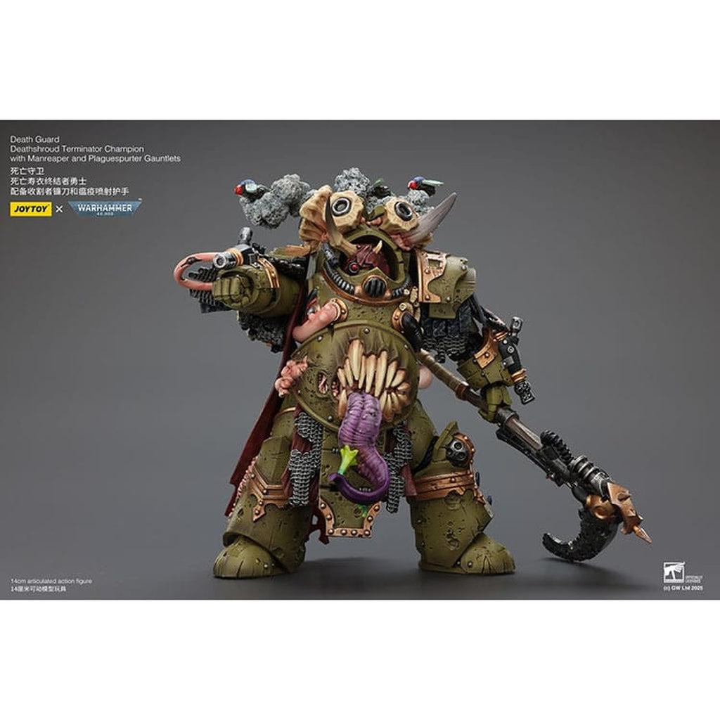 Product image Warhammer 40K Action Figure 1/18 Death Guard Deathshroud Terminator Champion with Manreaper and Plaguespurter Gauntlets 14 cm