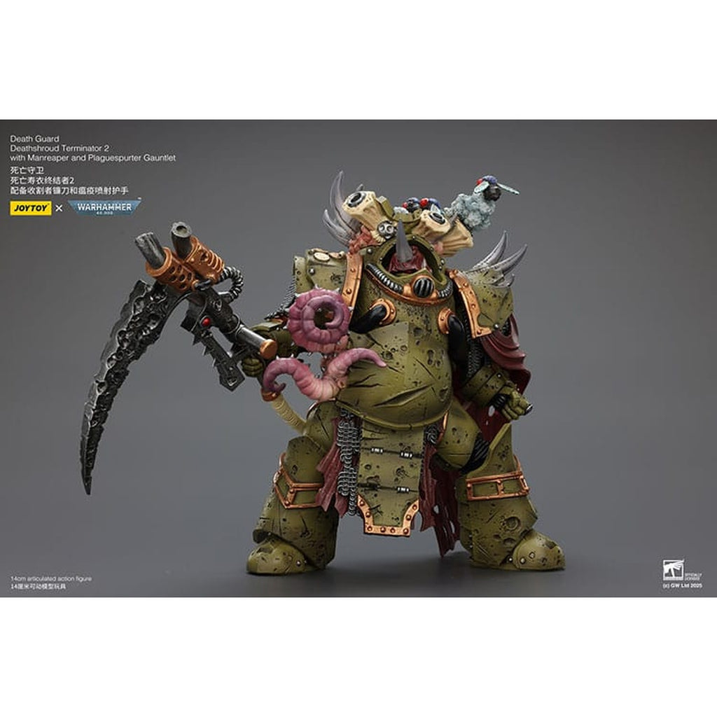 Product image Warhammer 40k Action Figure 1/18 Death Guard Deathshroud Terminator 2 with Manreaper and Plaguespurter Gauntlet 14 cm