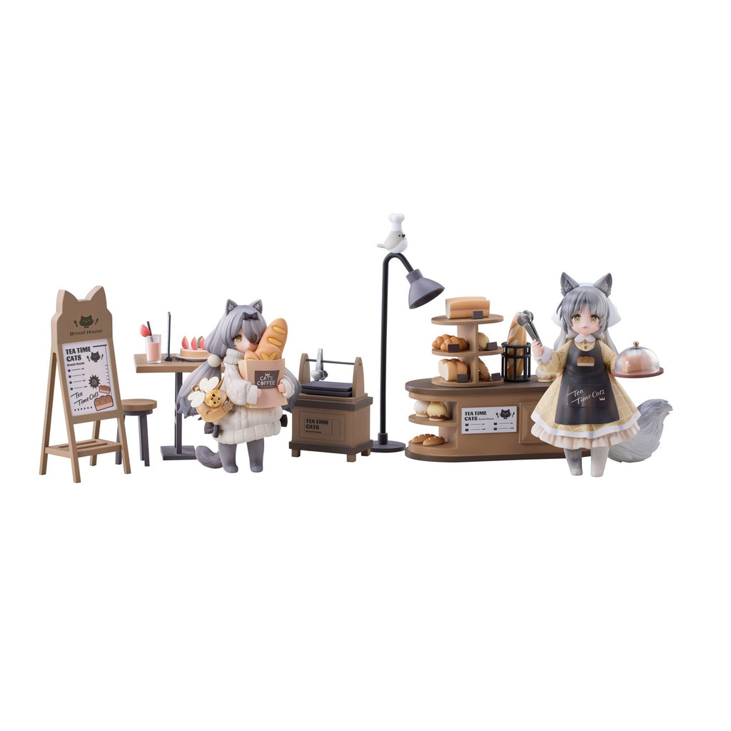 Product image Decorated Life Collection PVC Statue Tea Time Cats - Cat Town Bakery Staff & Customer Set 12 cm