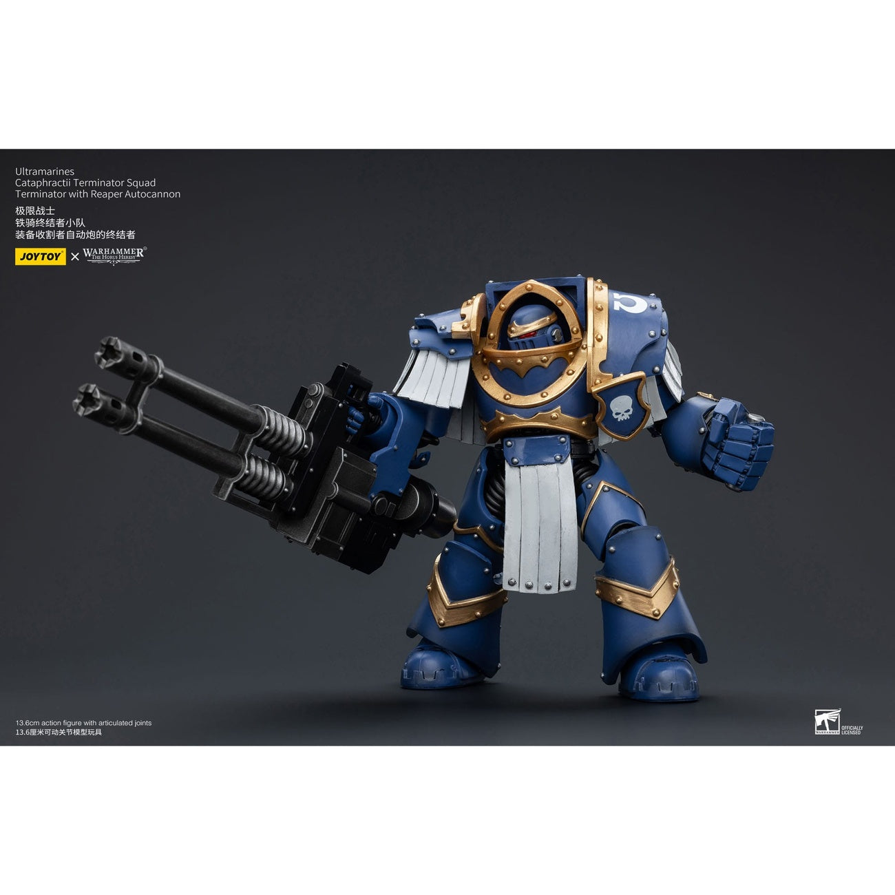 Product image Warhammer The Horus Heresy Action Figure 1/18 Ultramarines Cataphractii Terminator Squad Terminator with Reaper Autocannon