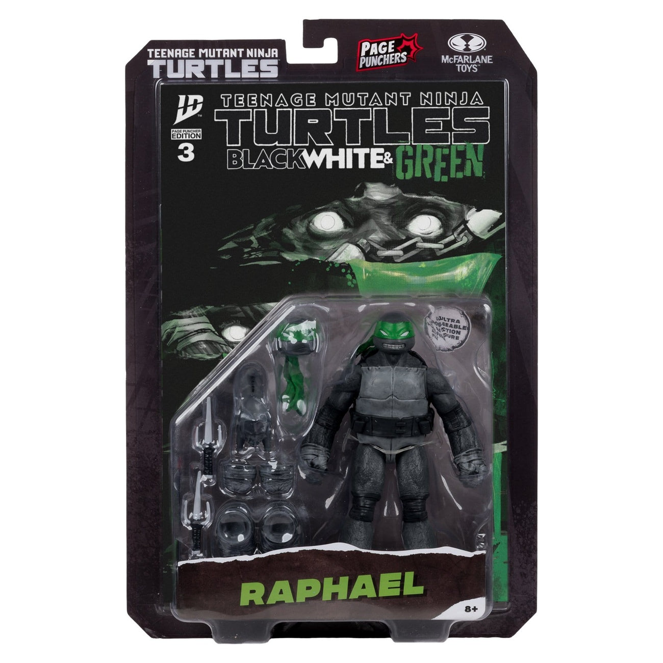 Product image Teenage Mutant Ninja Turtles Page Punchers Action Figure Raphael (Black White & Green) (Red Platinum Edition) 13 cm