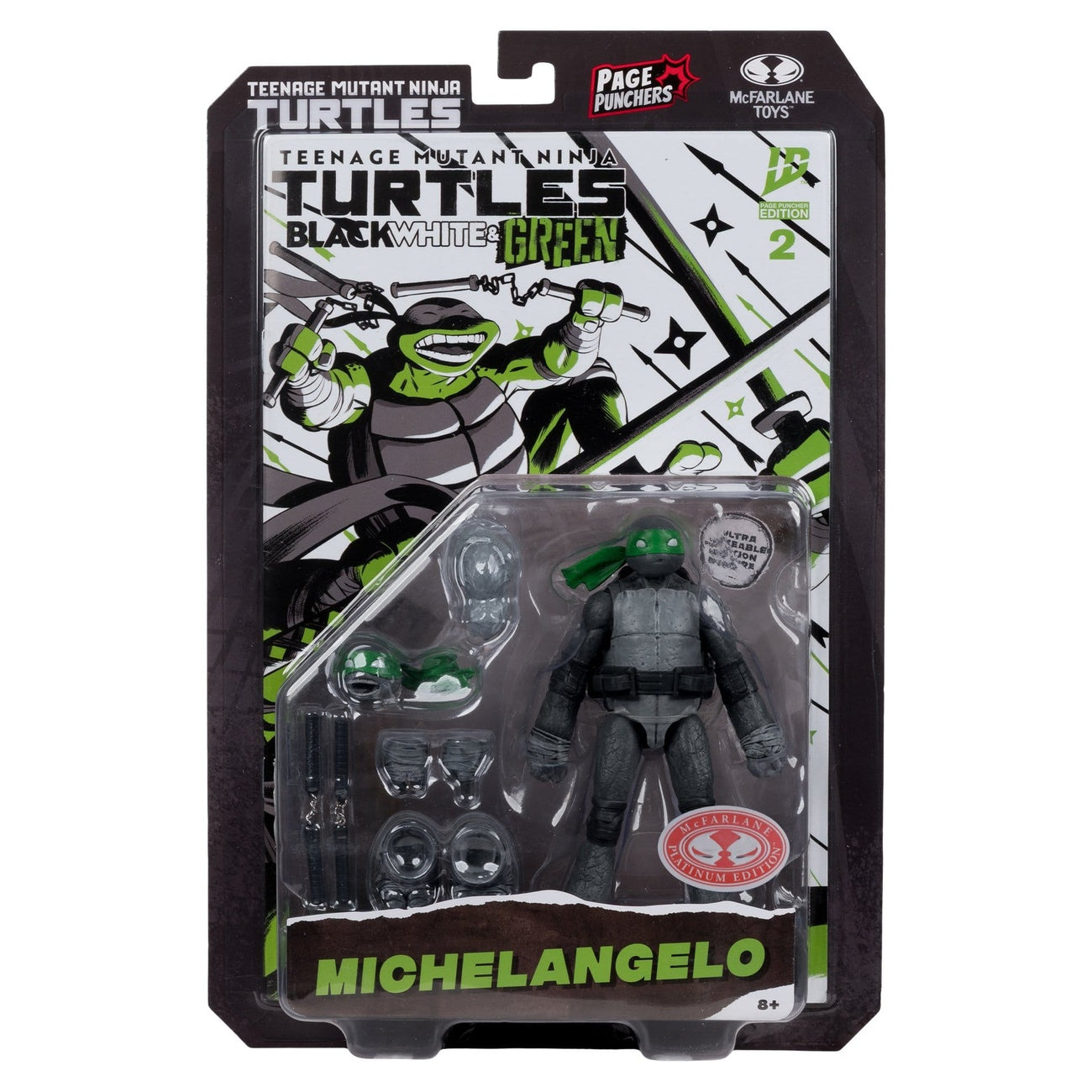 Product image Teenage Mutant Ninja Turtles Page Punchers Action Figure Michelangelo (Black White & Green) (Red Platinum Edition) 13 cm