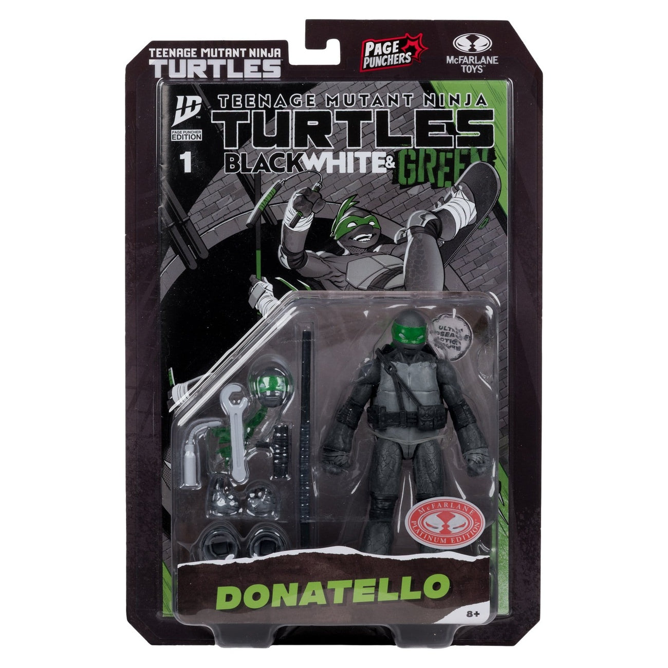 Product image Teenage Mutant Ninja Turtles Page Punchers Action Figure Donatello (Black White & Green) (Red Platinum Edition) 13 cm