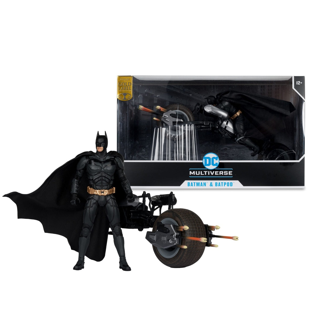 Product image The Dark Knight DC Multiverse Action Figure with Vehicle Batman & The Batpod 18 cm