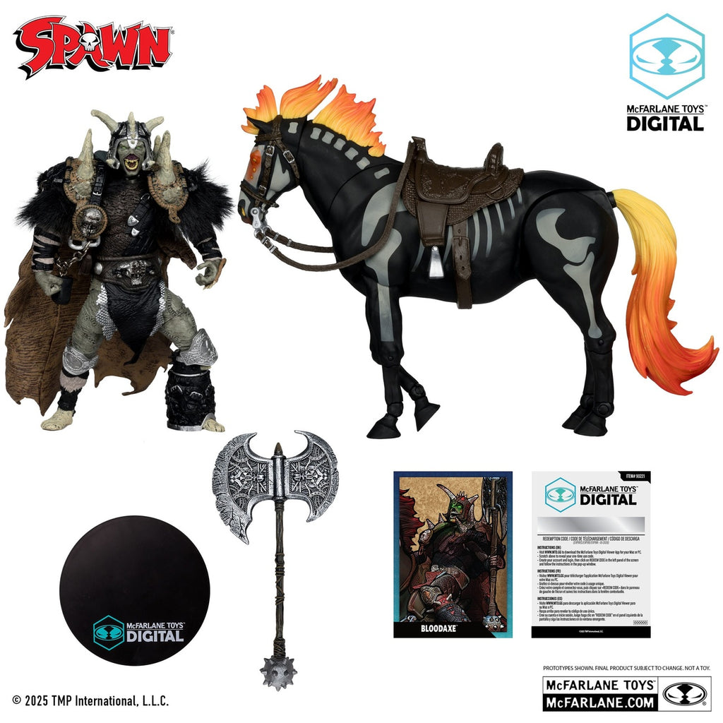 Product image Spawn Bloodaxe Action Figure with Horse (Spawn: The Dark Ages) (McFarlane Toys 30th Anniversary) (Gold Label) 18 cm