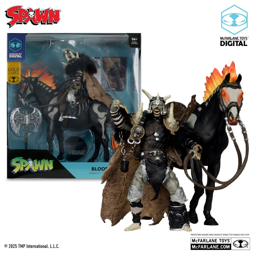 Product image Spawn Bloodaxe Action Figure with Horse (Spawn: The Dark Ages) (McFarlane Toys 30th Anniversary) (Gold Label) 18 cm