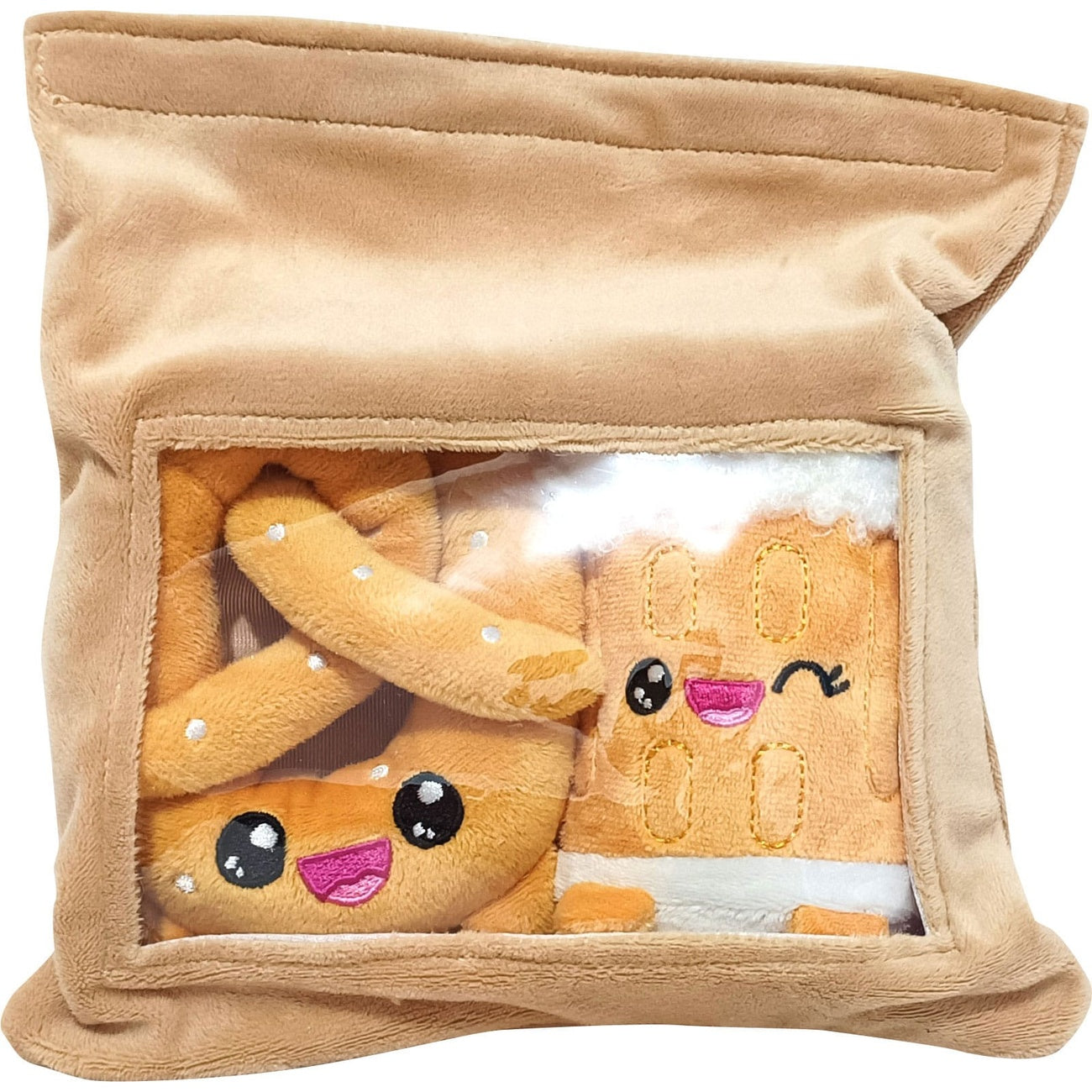 Product image Yummis Together Plush Figures 2-Pack Pretzel & Beer in Take Away Bag 21 cm