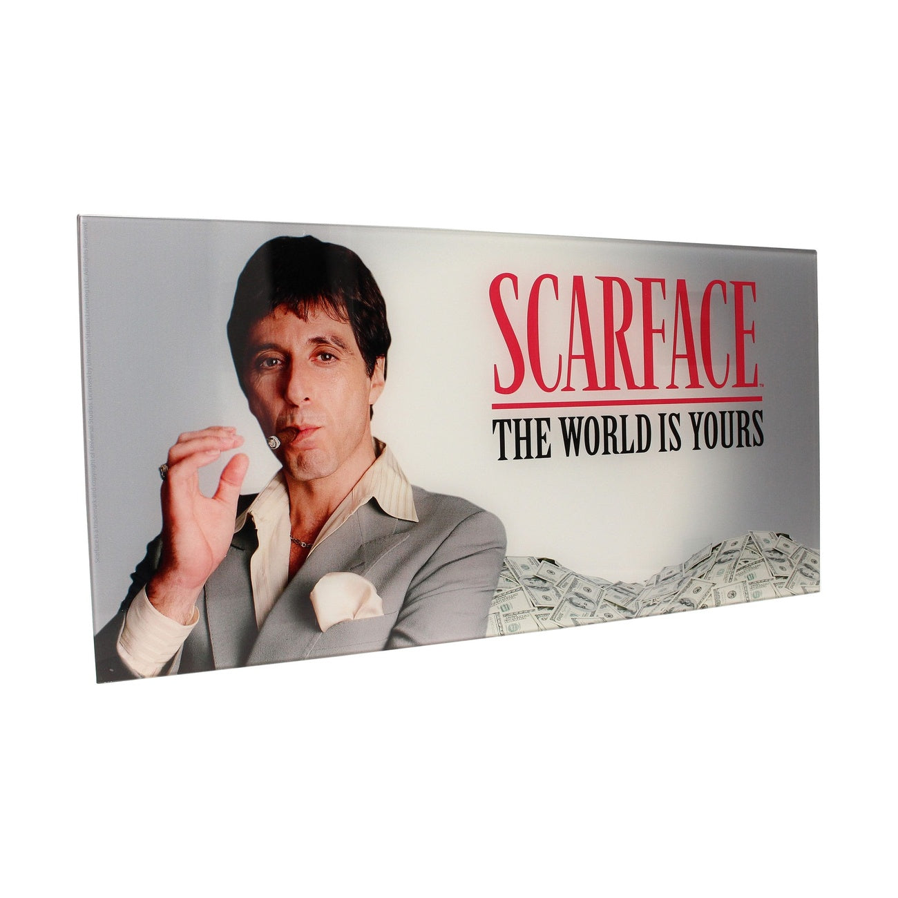 Product image Scarface Glass Poster The World Is Yours (Grey Background) 60 x 30 cm