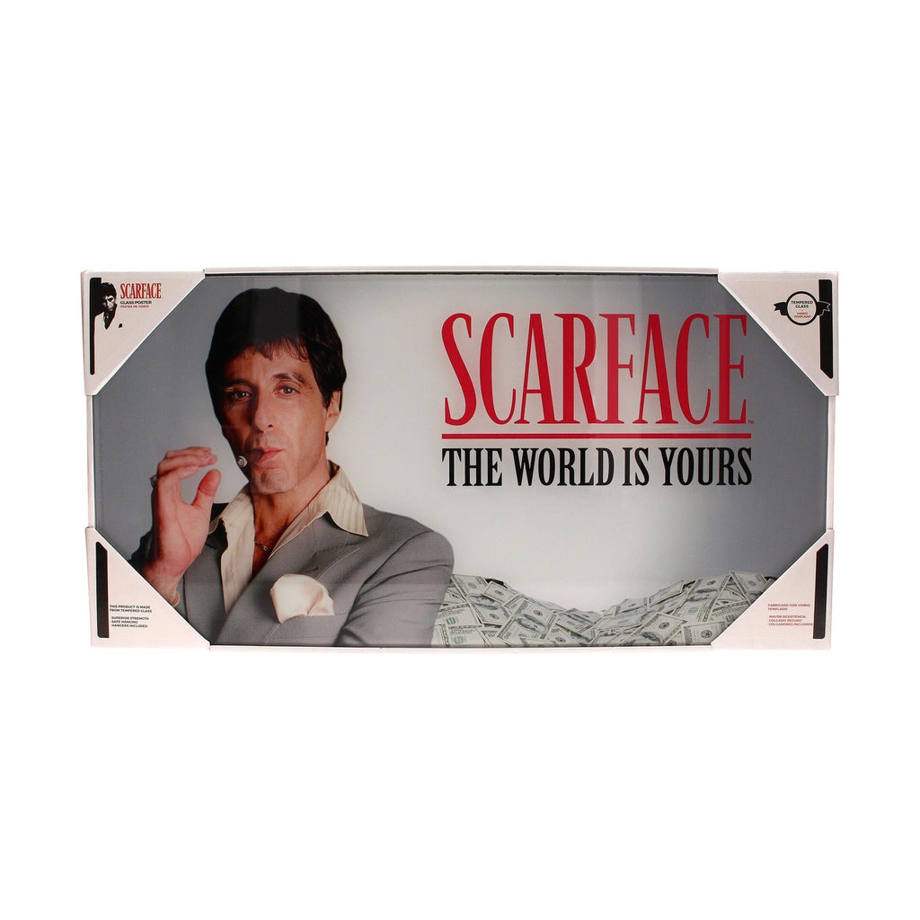Product image Scarface Glass Poster The World Is Yours (Grey Background) 60 x 30 cm
