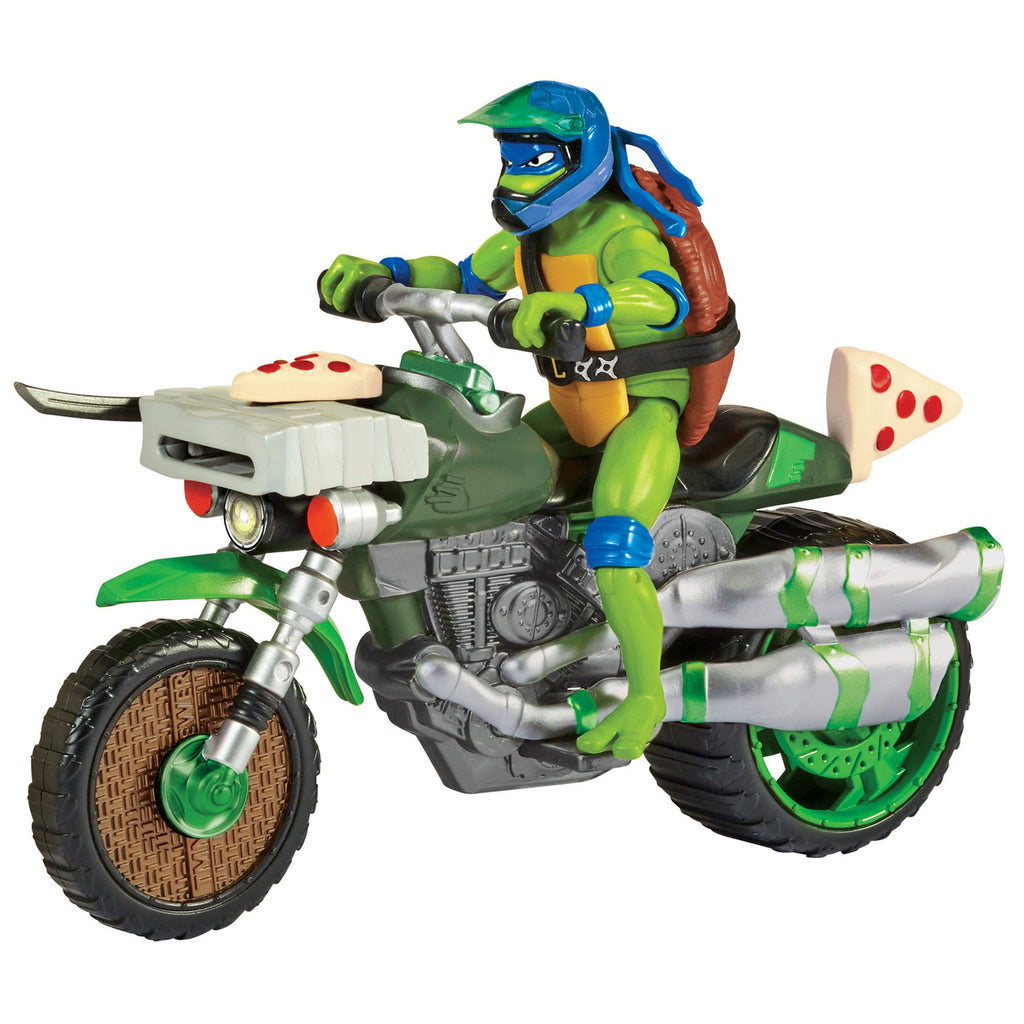 Product image Teenage Mutant Ninja Turtles: Mutant Mayhem Drive N Kick Action Figure Leonardo & Motorcycle 11 cm
