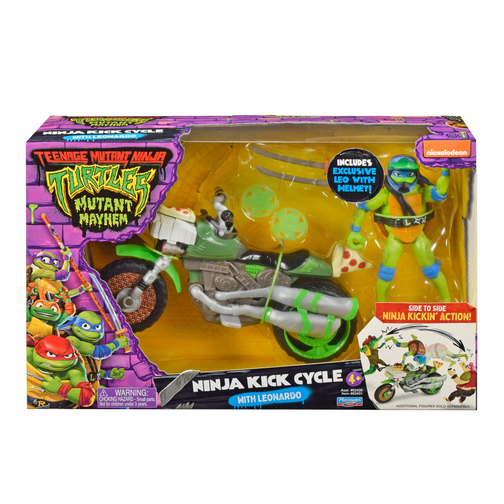 Product image Teenage Mutant Ninja Turtles: Mutant Mayhem Drive N Kick Action Figure Leonardo & Motorcycle 11 cm