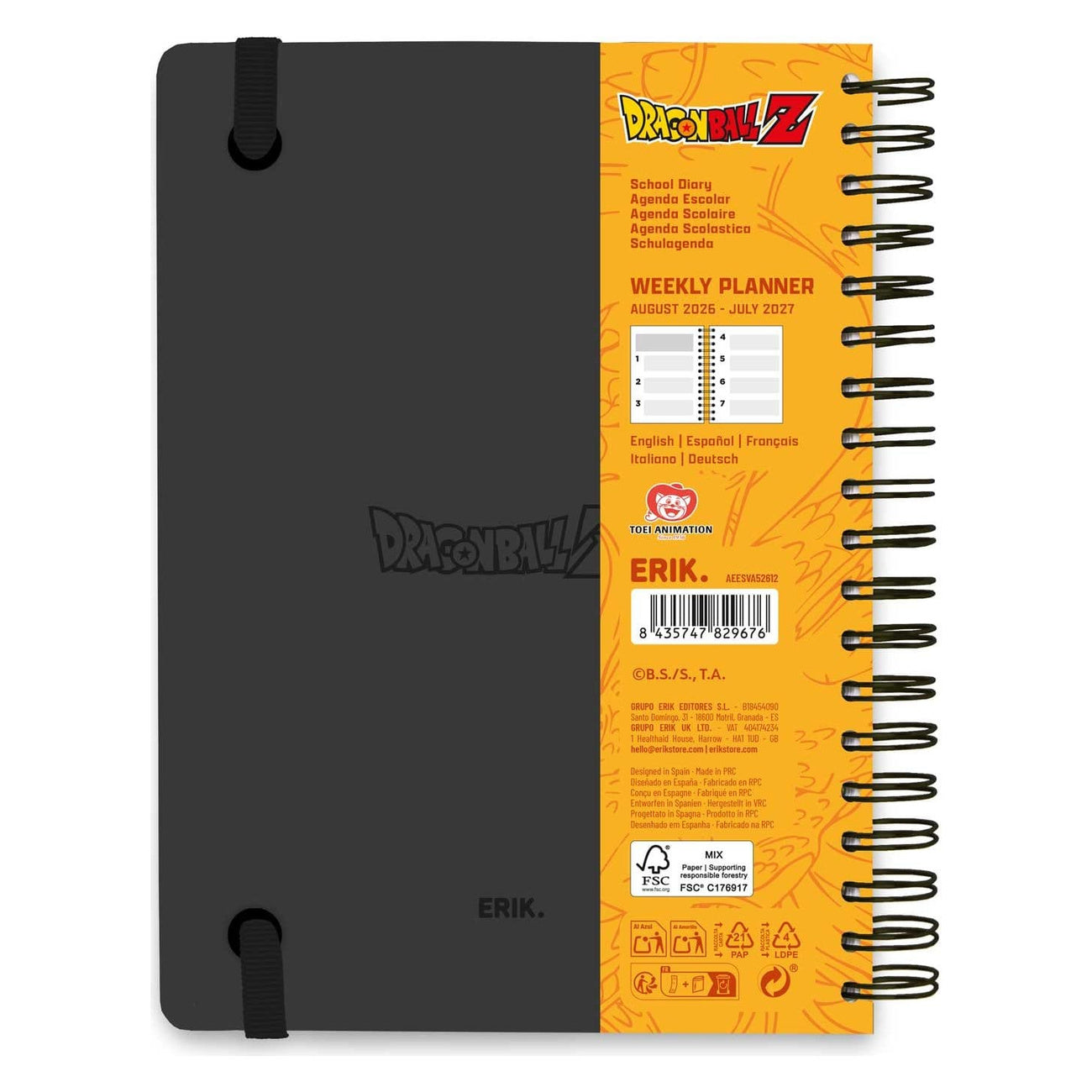 Product image Dragon Ball Weekly Planner Diary 2026/2027 A5