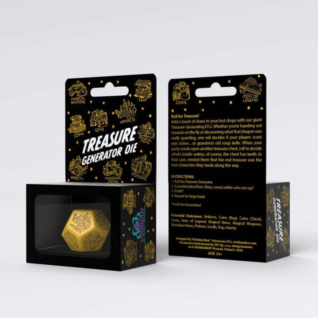 Product image Viridian Dice Jumbo Treasure Generator Die D12 Yellow
