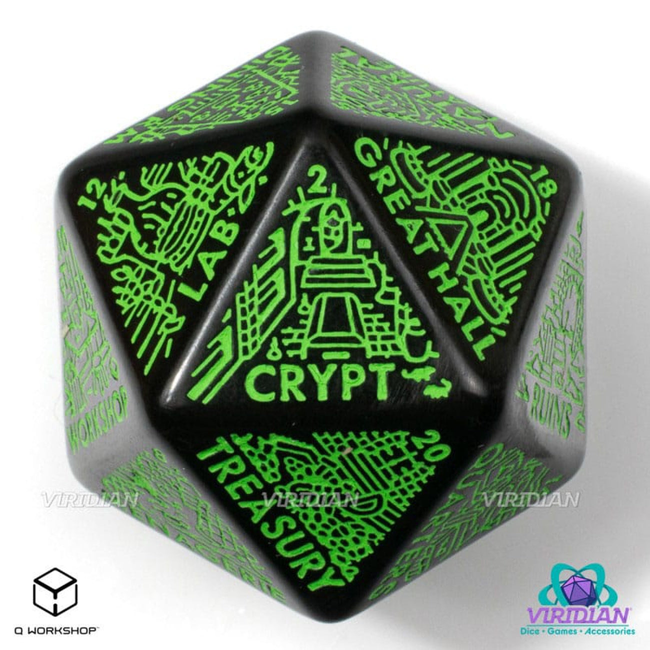 Product image Viridian Dice Jumbo Dungeon Room Generator D20