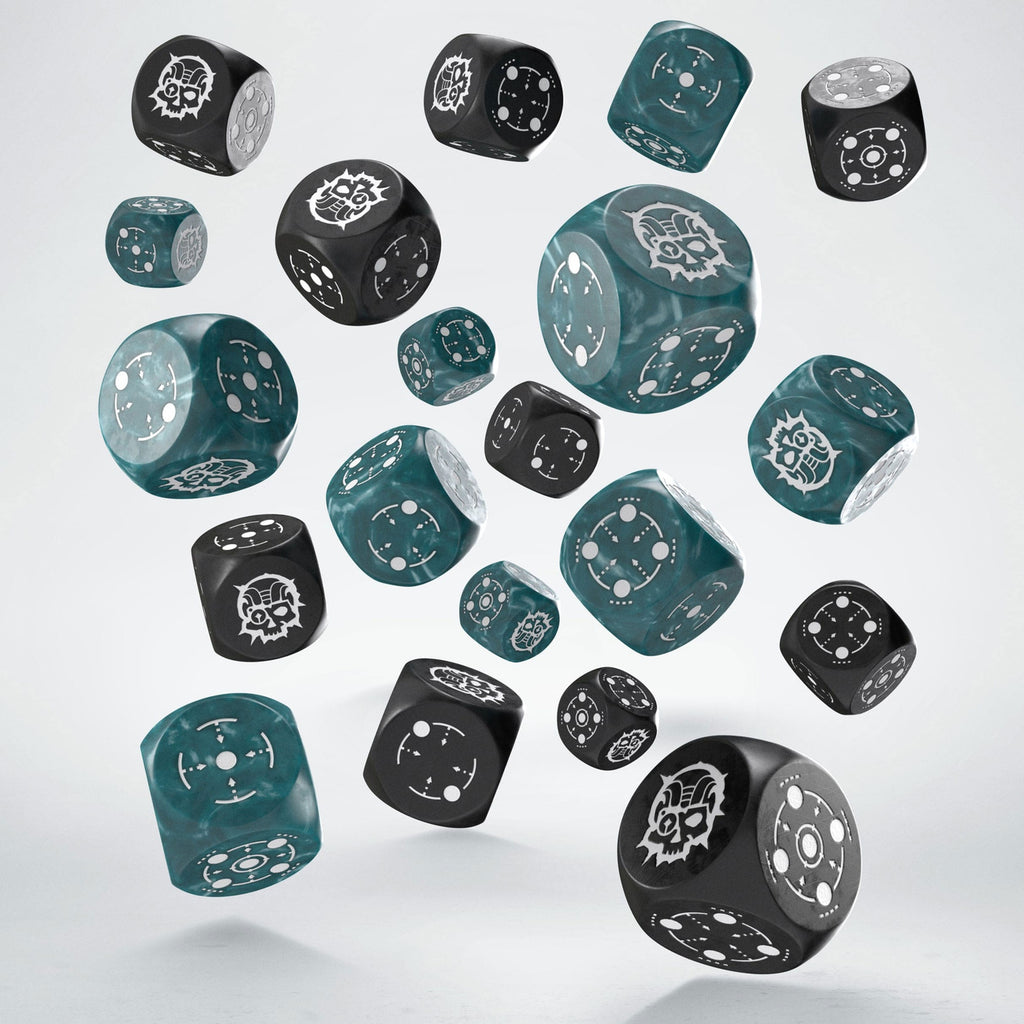 Product image Crosshairs Compact D6 Dice Set Stormy & Black (20)