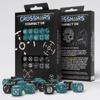 Product image Crosshairs Compact D6 Dice Set Stormy & Black (20)