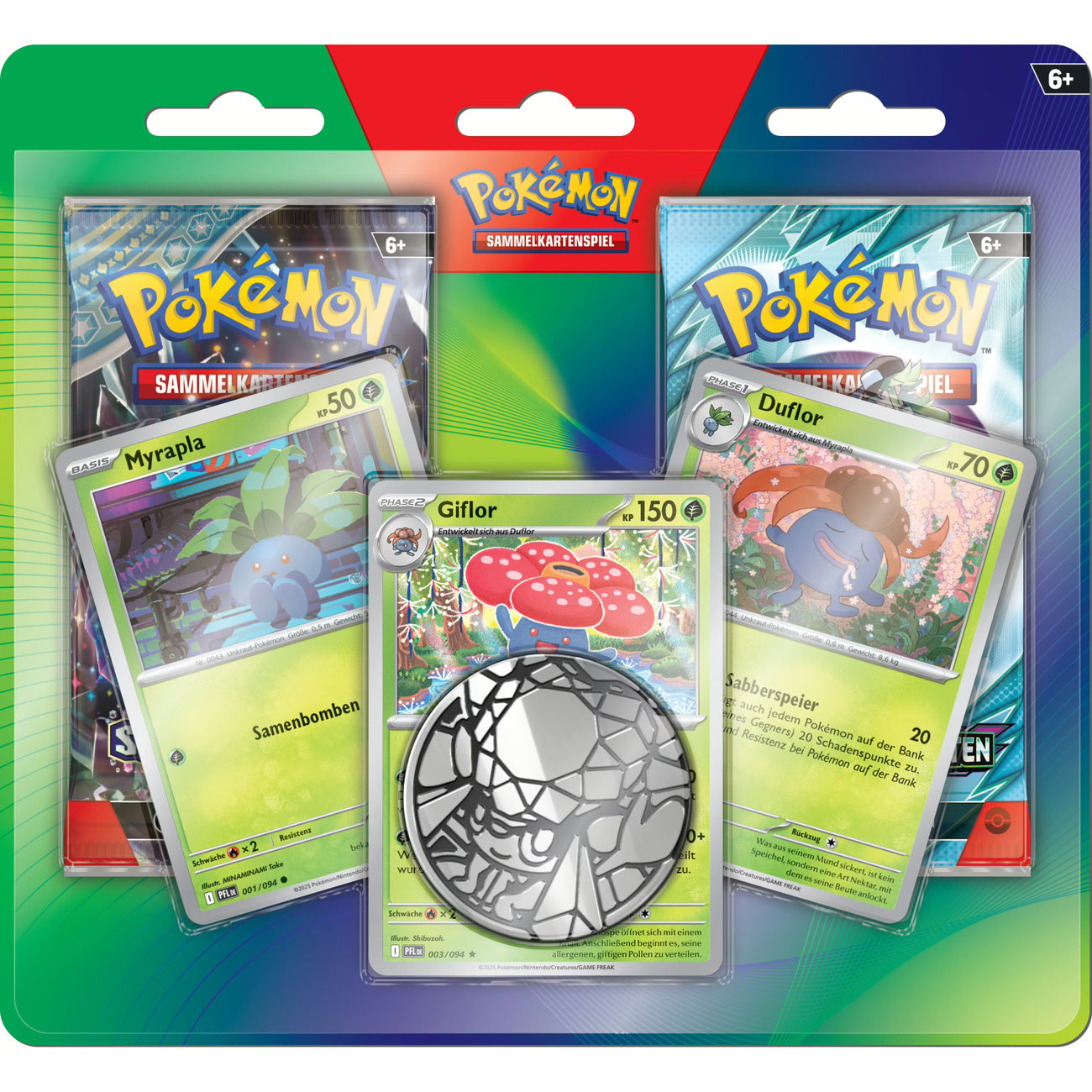Product image Pokémon – Oddish, Gloom & Vileplume Trading Cards Booster 2-Pack with Coin