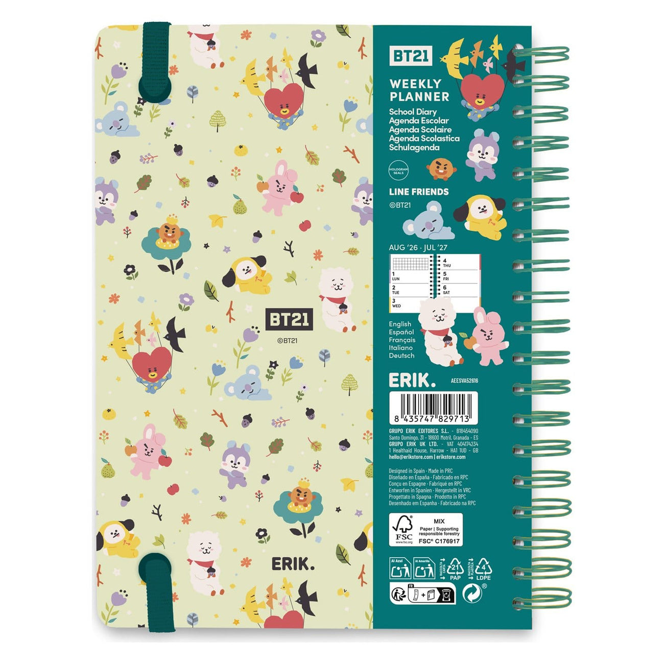 Product image BT21 Weekly Planner 2026/2027 A5