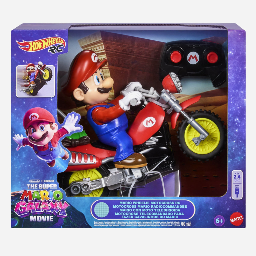 Product image Super Mario Galaxy Movie Hot Wheels RC Motorcycle Mario