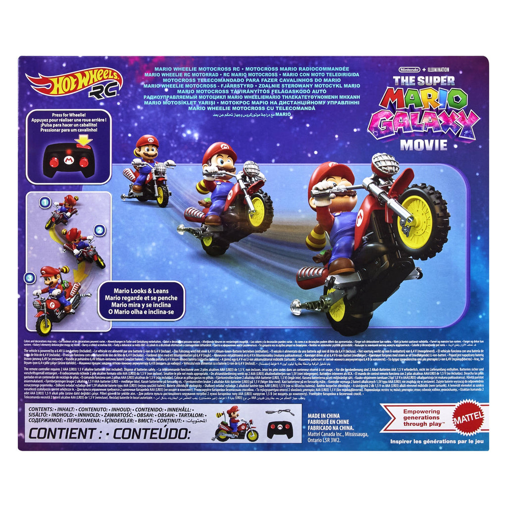 Product image Super Mario Galaxy Movie Hot Wheels RC Motorcycle Mario
