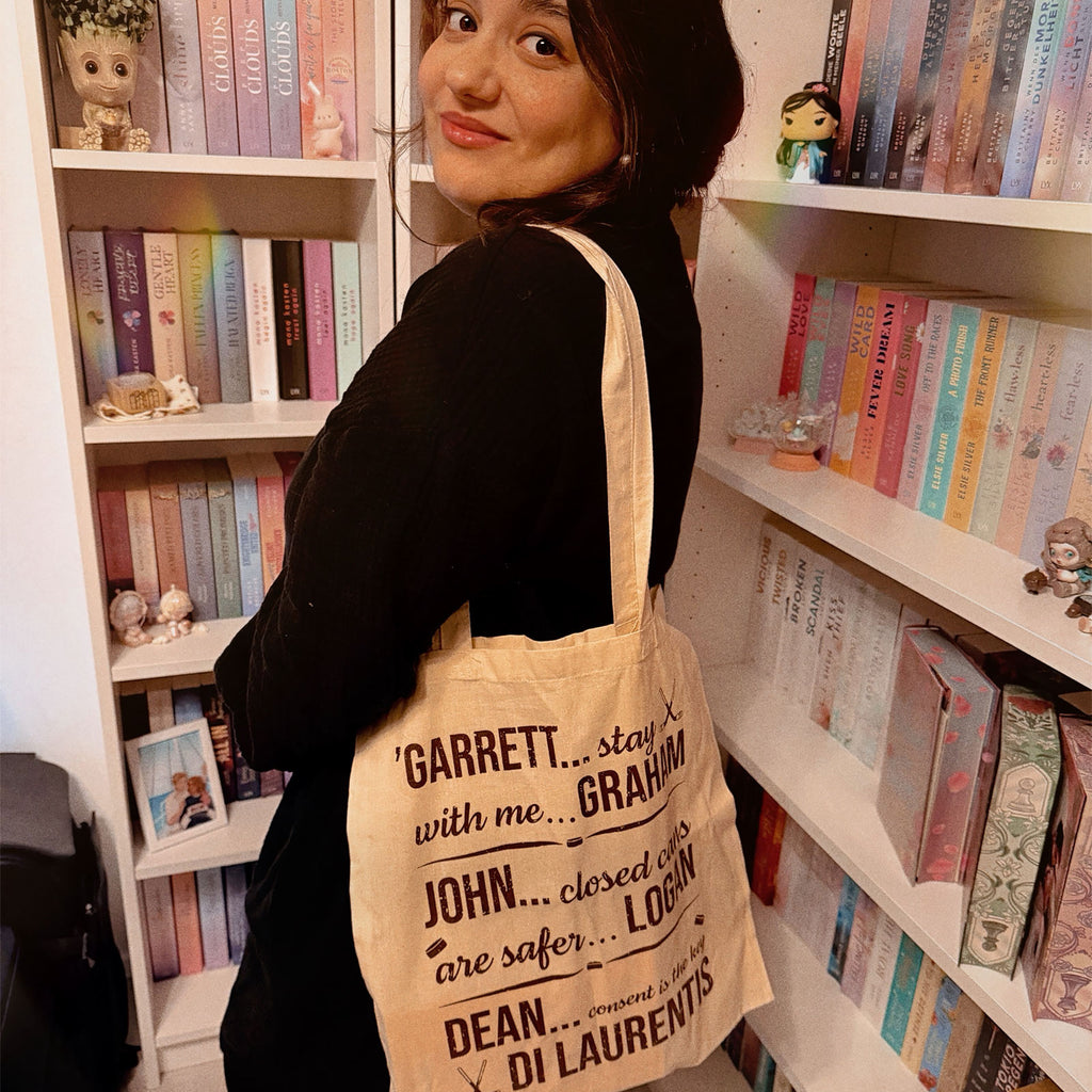 Product image Garrett, John and Dean Tote Bag for Off Campus Fans