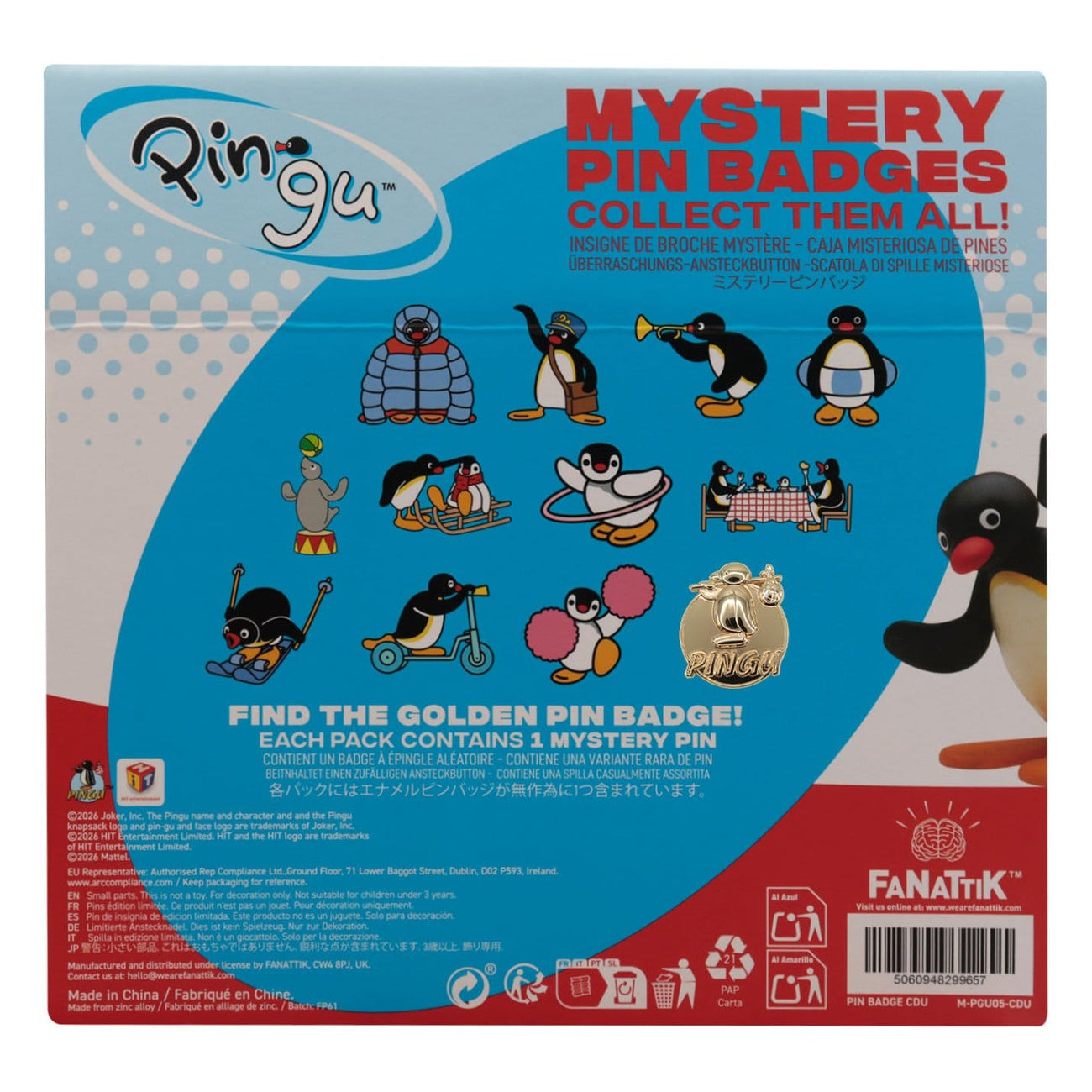 Product image Pingu - Mystery Enamel Pin 12-Piece Display