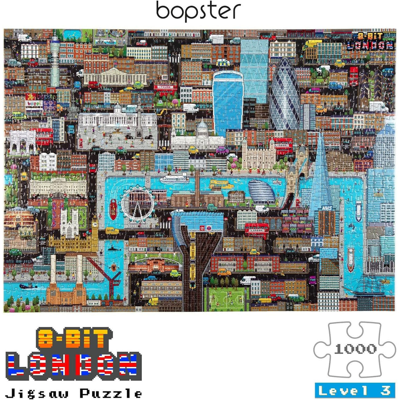 Product image 8-Bit Pixel Puzzle London Level 3 – 1000 Pieces