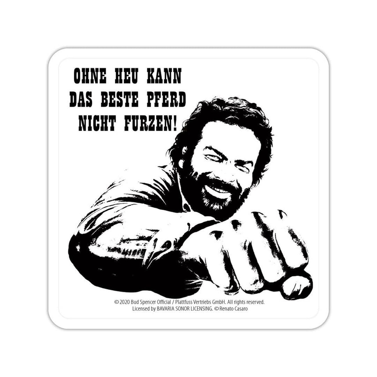 Product image Bud Spencer Metal Beer Coaster Fist Horse 10 x 10 cm